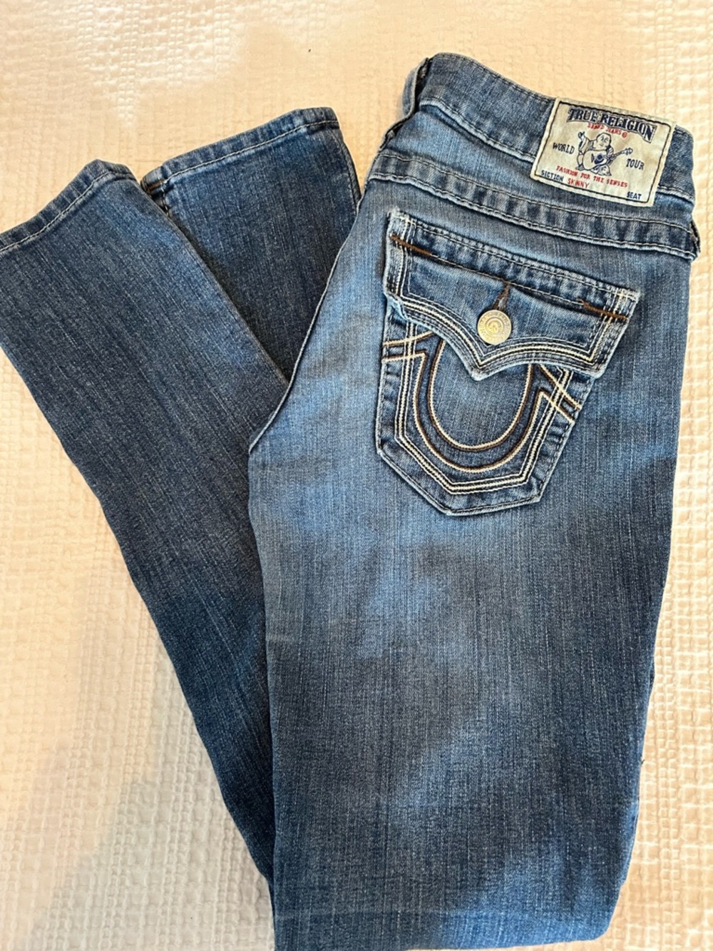 True Religion Women's Blue Boot Cut Denim Jeans